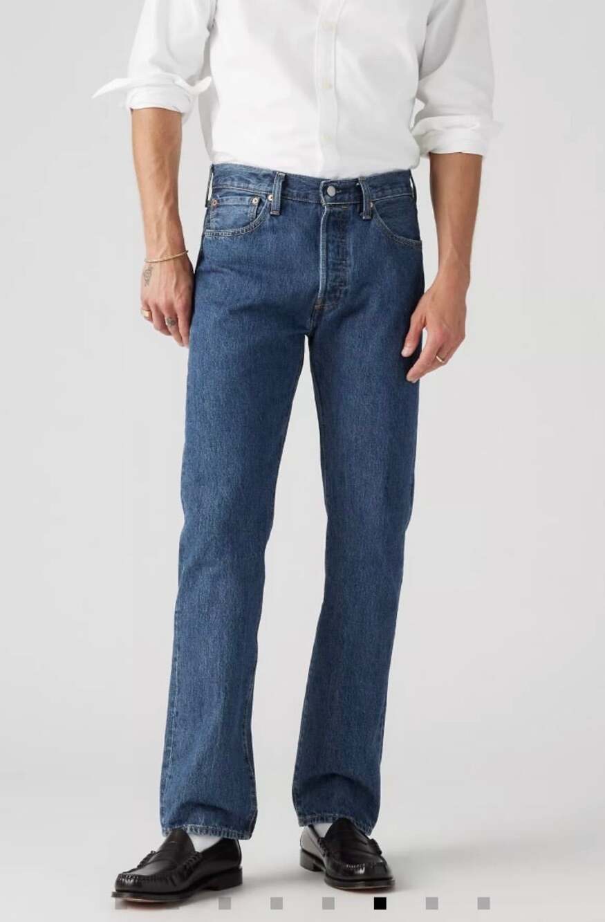 Levi’s Premium 501 90s Jeans Straight Leg Stonewash 100% Cotton Men Size 33x32